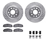 7612-42016 Drilled/Slotted Brake Rotors w/5000 Euro Ceramic Brake Pads Kit & Hardware [Silver], Fits Select Mopar, Position: Fro - image 1