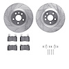 7612-45007 Drilled/Slotted Brake Rotors w/5000 Euro Ceramic Brake Pads Kit & Hardware [Silver], 2010-2015 GM, Position: Front - image 1