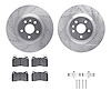 7612-45008 Drilled/Slotted Brake Rotors w/5000 Euro Ceramic Brake Pads Kit & Hardware [Silver], 2014-2017 GM, Position: Front - image 1