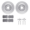 7612-46005 Drilled/Slotted Brake Rotors w/5000 Euro Ceramic Brake Pads Kit & Hardware [Silver], 2004-2011 GM, Position: Rear - image 1