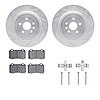 7612-47007 Drilled/Slotted Brake Rotors w/5000 Euro Ceramic Brake Pads Kit & Hardware [Silver], Fits Select GM, Position: Rear - image 1