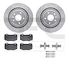 7612-47008 Drilled/Slotted Brake Rotors w/5000 Euro Ceramic Brake Pads Kit & Hardware [Silver], 2014-2019 GM, Position: Rear - image 1
