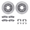 7612-48005 Drilled/Slotted Brake Rotors w/5000 Euro Ceramic Brake Pads Kit & Hardware [Silver], 2006-2009 GM, Position: Front - image 1