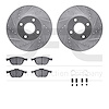 7612-54007 Drilled/Slotted Brake Rotors w/5000 Euro Ceramic Brake Pads Kit & Hardware [Silver], 2005-2012 Ford/Lincoln/Mercury/M - image 1