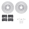 7612-54012 Drilled/Slotted Brake Rotors w/5000 Euro Ceramic Brake Pads Kit & Hardware [Silver], 2007-2014 Ford/Lincoln/Mercury/M - image 1