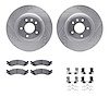 7612-54013 Drilled/Slotted Brake Rotors w/5000 Euro Ceramic Brake Pads Kit & Hardware [Silver], 2010-2010 Ford/Lincoln/Mercury/M - image 1