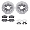 7612-54014 Drilled/Slotted Brake Rotors w/5000 Euro Ceramic Brake Pads Kit & Hardware [Silver], 2006-2015 Ford/Lincoln/Mercury/M - image 1