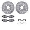 7612-54020 Drilled/Slotted Brake Rotors w/5000 Euro Ceramic Brake Pads Kit & Hardware [Silver], 2014-2019 Ford/Lincoln/Mercury/M - image 1