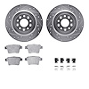 7612-54021 Drilled/Slotted Brake Rotors w/5000 Euro Ceramic Brake Pads Kit & Hardware [Silver], 2005-2009 Ford/Lincoln/Mercury/M - image 1