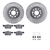 7612-59010 Drilled/Slotted Brake Rotors w/5000 Euro Ceramic Brake Pads Kit & Hardware [Silver], 2019-2019 Acura/Honda, Position: - image 1
