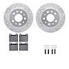 7612-63006 Drilled/Slotted Brake Rotors w/5000 Euro Ceramic Brake Pads Kit & Hardware [Silver], 1967-1991 Mercedes-Benz, Positio - image 1