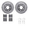 7612-63008 Drilled/Slotted Brake Rotors w/5000 Euro Ceramic Brake Pads Kit & Hardware [Silver], 1961-1991 Mercedes-Benz, Positio - image 1