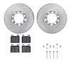 7612-63012 Drilled/Slotted Brake Rotors w/5000 Euro Ceramic Brake Pads Kit & Hardware [Silver], 1968-1976 Mercedes-Benz, Positio - image 1