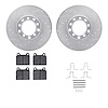 7612-63013 Drilled/Slotted Brake Rotors w/5000 Euro Ceramic Brake Pads Kit & Hardware [Silver], 1968-1976 Mercedes-Benz, Positio - image 1