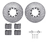 7612-63014 Drilled/Slotted Brake Rotors w/5000 Euro Ceramic Brake Pads Kit & Hardware [Silver], 1973-1979 Mercedes-Benz, Positio - image 1