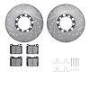 7612-63016 Drilled/Slotted Brake Rotors w/5000 Euro Ceramic Brake Pads Kit & Hardware [Silver], 1979-1985 Mercedes-Benz, Positio - image 1