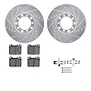 7612-63021 Drilled/Slotted Brake Rotors w/5000 Euro Ceramic Brake Pads Kit & Hardware [Silver], 1972-1979 Mercedes-Benz, Positio - image 1