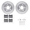 7612-63031 Drilled/Slotted Brake Rotors w/5000 Euro Ceramic Brake Pads Kit & Hardware [Silver], 1984-1995 Mercedes-Benz, Positio - image 1