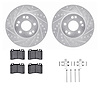 7612-63039 Drilled/Slotted Brake Rotors w/5000 Euro Ceramic Brake Pads Kit & Hardware [Silver], 1990-1995 Mercedes-Benz, Positio - image 1