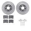 7612-63049 Drilled/Slotted Brake Rotors w/5000 Euro Ceramic Brake Pads Kit & Hardware [Silver], 1990-1995 Mercedes-Benz, Positio - image 1