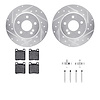 7612-63050 Drilled/Slotted Brake Rotors w/5000 Euro Ceramic Brake Pads Kit & Hardware [Silver], 1994-2000 Mercedes-Benz, Positio - image 1