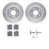 7612-63051 Drilled/Slotted Brake Rotors w/5000 Euro Ceramic Brake Pads Kit & Hardware [Silver], 1996-2011 Mercedes-Benz, Positio - image 1