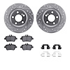 7612-63070 Drilled/Slotted Brake Rotors w/5000 Euro Ceramic Brake Pads Kit & Hardware [Silver], 2012-2020 Mercedes-Benz, Positio - image 1