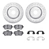 7612-63074 Drilled/Slotted Brake Rotors w/5000 Euro Ceramic Brake Pads Kit & Hardware [Silver], 2014-2021 Mercedes-Benz, Positio