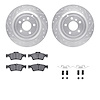 7612-63081 Drilled/Slotted Brake Rotors w/5000 Euro Ceramic Brake Pads Kit & Hardware [Silver], 2006-2012 Mercedes-Benz, Positio - image 1