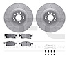 7612-63089 Drilled/Slotted Brake Rotors w/5000 Euro Ceramic Brake Pads Kit & Hardware [Silver], 2013-2019 Mercedes-Benz, Positio - image 1