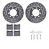 7612-65001 Drilled/Slotted Brake Rotors w/5000 Euro Ceramic Brake Pads Kit & Hardware [Silver], 1969-1973 GM, Position: Front - image 1