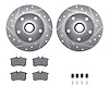 7612-73019 Drilled/Slotted Brake Rotors w/5000 Euro Ceramic Brake Pads Kit & Hardware [Silver], 1997-2001 Audi/Volkswagen, Posit - image 1