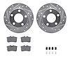 7612-73020 Drilled/Slotted Brake Rotors w/5000 Euro Ceramic Brake Pads Kit & Hardware [Silver], 1998-1998 Audi/Volkswagen, Posit - image 1