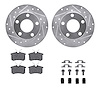 7612-73021 Drilled/Slotted Brake Rotors w/5000 Euro Ceramic Brake Pads Kit & Hardware [Silver], 1999-2001 Audi/Volkswagen, Posit - image 1