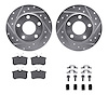 7612-73023 Drilled/Slotted Brake Rotors w/5000 Euro Ceramic Brake Pads Kit & Hardware [Silver], 1999-2002 Audi/Volkswagen, Posit - image 1