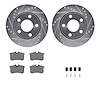 7612-73026 Drilled/Slotted Brake Rotors w/5000 Euro Ceramic Brake Pads Kit & Hardware [Silver], 2000-2002 Audi/Volkswagen, Posit - image 1