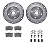 7612-74004 Drilled/Slotted Brake Rotors w/5000 Euro Ceramic Brake Pads Kit & Hardware [Silver], 1999-1999 Audi/Volkswagen, Posit - image 1