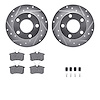 7612-74012 Drilled/Slotted Brake Rotors w/5000 Euro Ceramic Brake Pads Kit & Hardware [Silver], 1997-2002 Audi/Volkswagen, Posit - image 1