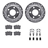 7612-74013 Drilled/Slotted Brake Rotors w/5000 Euro Ceramic Brake Pads Kit & Hardware [Silver], 2002-2004 Audi/Volkswagen, Posit - image 1