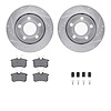 7612-74029 Drilled/Slotted Brake Rotors w/5000 Euro Ceramic Brake Pads Kit & Hardware [Silver], 1999-2004 Audi/Volkswagen, Posit - image 1