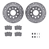 7612-74044 Drilled/Slotted Brake Rotors w/5000 Euro Ceramic Brake Pads Kit & Hardware [Silver], 2010-2019 Audi/Volkswagen, Posit - image 1