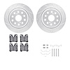 7612-75002 Drilled/Slotted Brake Rotors w/5000 Euro Ceramic Brake Pads Kit & Hardware [Silver], 2007-2017 Lexus/Toyota/Scion, Po - image 1