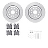 7612-75004 Drilled/Slotted Brake Rotors w/5000 Euro Ceramic Brake Pads Kit & Hardware [Silver], 2007-2021 Lexus/Toyota/Scion, Po - image 1