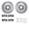 7612-75008 Drilled/Slotted Brake Rotors w/5000 Euro Ceramic Brake Pads Kit & Hardware [Silver], 2010-2017 Lexus/Toyota/Scion, Po - image 1