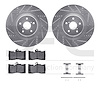 7612-75010 Drilled/Slotted Brake Rotors w/5000 Euro Ceramic Brake Pads Kit & Hardware [Silver], 2013-2020 Lexus/Toyota/Scion, Po - image 1