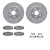 7612-76001 Drilled/Slotted Brake Rotors w/5000 Euro Ceramic Brake Pads Kit & Hardware [Silver], 2006-2015 Lexus/Toyota/Scion, Po - image 1