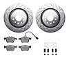 7612-79001 Drilled/Slotted Brake Rotors w/5000 Euro Ceramic Brake Pads Kit & Hardware [Silver], Fits Select Maserati, Position:  - image 1