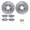 7612-80001 Drilled/Slotted Brake Rotors w/5000 Euro Ceramic Brake Pads Kit & Hardware [Silver], 2004-2013 Ford/Lincoln/Mercury/M - image 1