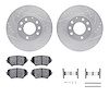7612-80003 Drilled/Slotted Brake Rotors w/5000 Euro Ceramic Brake Pads Kit & Hardware [Silver], 2006-2015 Ford/Lincoln/Mercury/M - image 1