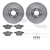 7612-80004 Drilled/Slotted Brake Rotors w/5000 Euro Ceramic Brake Pads Kit & Hardware [Silver], 2007-2013 Ford/Lincoln/Mercury/M - image 1